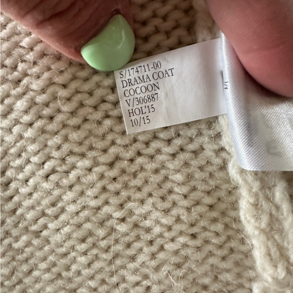 BANANA republic drama coat cocoon wool blend cream size large - Picture 6 of 8